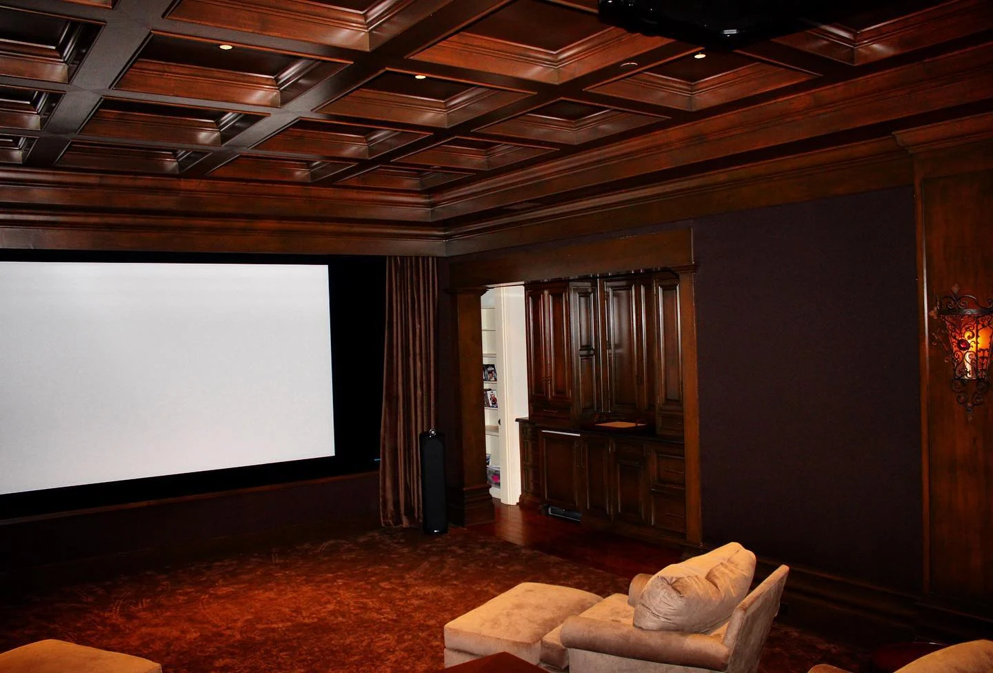 Private theater woodwork